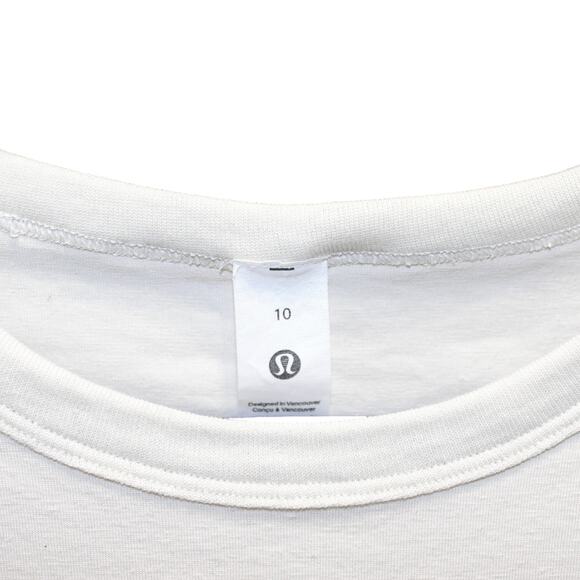 Lululemon Classic-Fit Cotton-Blend Long-Sleeve Shirt Bone White Size 10 - Picture 7 of 10